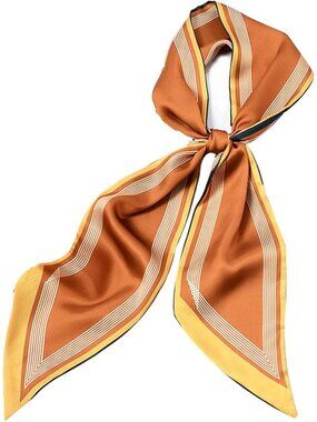 Women's Ginger White Vertical Fashion Elegant Oblique Angle Scarves Bag Scarfs